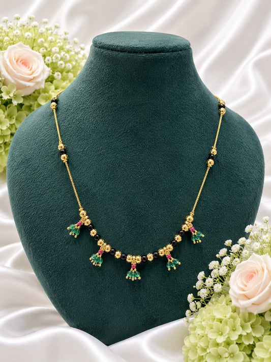 Celebrity Style Black Beads